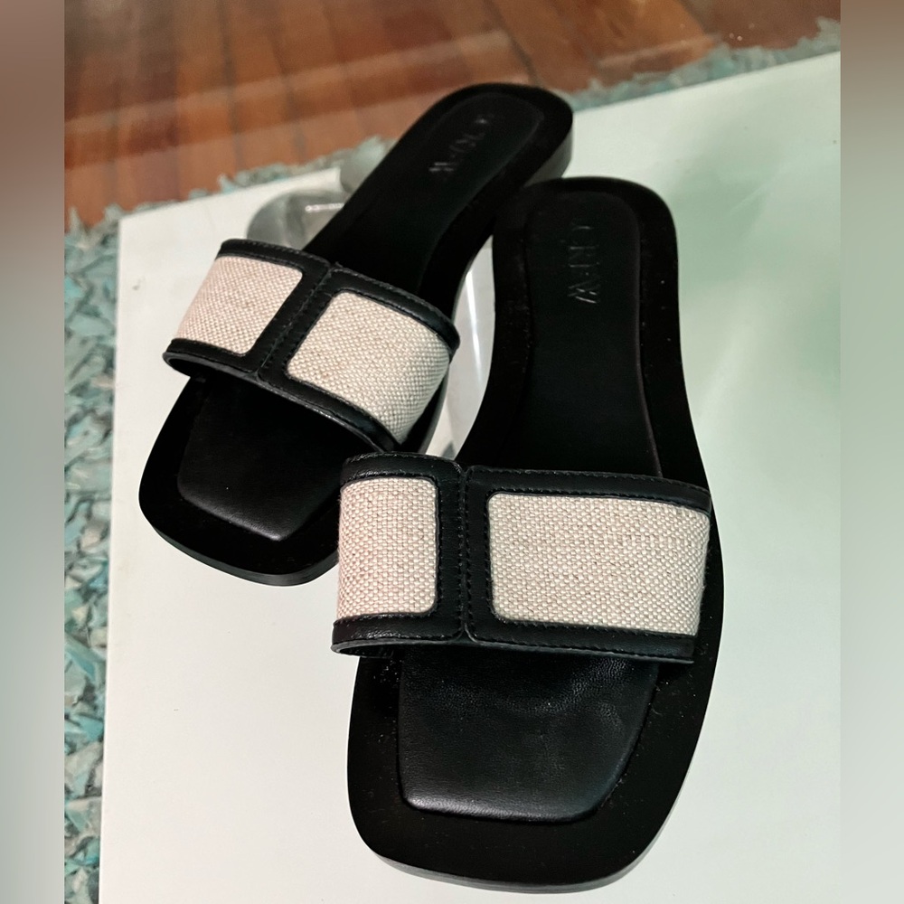 J.Crew Women’s Flat Loafer Black & Canvas Size 7